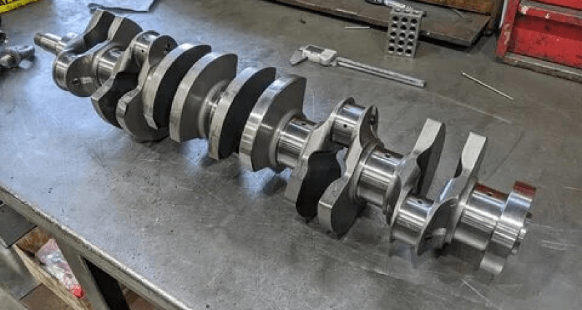 Automotive crankshaft close-up
